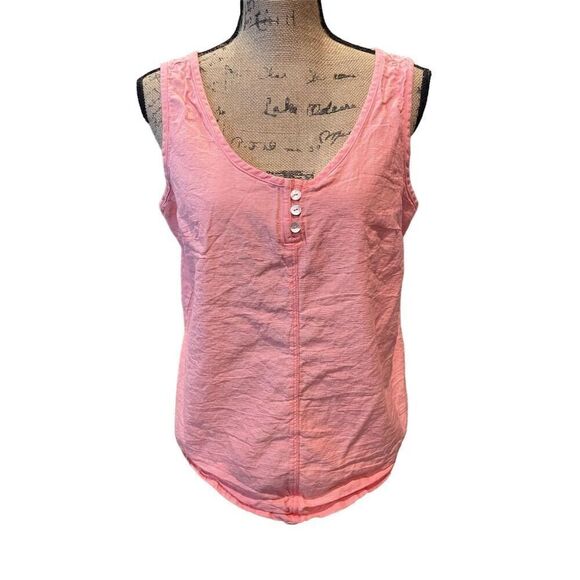 Ocean + Coast Women's XL Pink Henley Sleeveless Tank Top - Picture 1 of 9